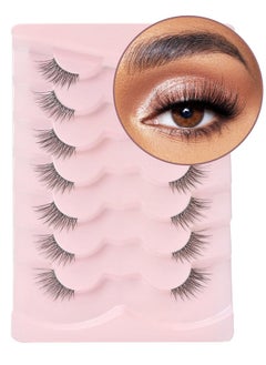 Half Eyelashes Corner Lashes Natural Lashes Half Lashes Wispy End Lashes Corner Eyelashes 3/4 Lashes Clear Band Lashes 7 Pairs C02 (6Mm14Mm)