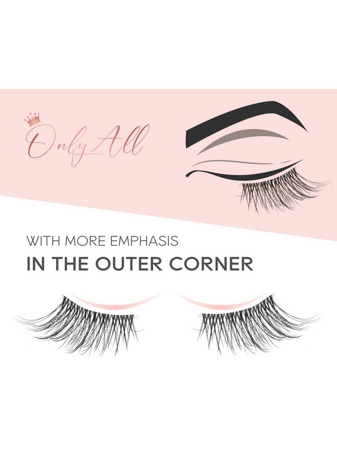 Onlyall - Half Eyelashes Corner Lashes Natural Lashes Half Lashes Wispy End Lashes Corner Eyelashes 3/4 Lashes Clear Band Lashes 7 Pairs C02 (6Mm14Mm) - Image 1