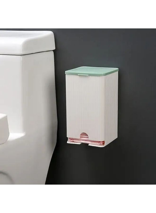 Light Green Wall Mounted Bathroom Organizer Sanitary Pad Storage Box Tissue Holder - Image 1