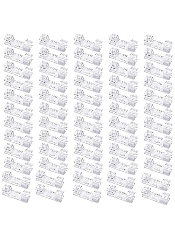 erorex 60 Transparent Cable Clips, 1.18 x 0.41 Inch, Self-Adhesive, Strong Hold, No Wall Damage, Organize Cables, USB, HDMI, Ethernet, TV, Computer Cords - Image 1