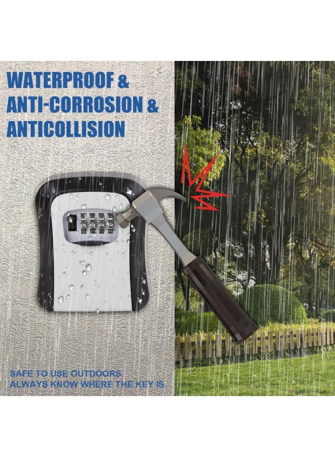 Key Lock Box Wall Mounted, 4 Digit Combination Lockbox for Outside House Keys,Key Safe Security Storage Lock Box 5 Keys Large Capacity with Resettable Code for Indoor Outdoor Garage Weatherproof - Image 2