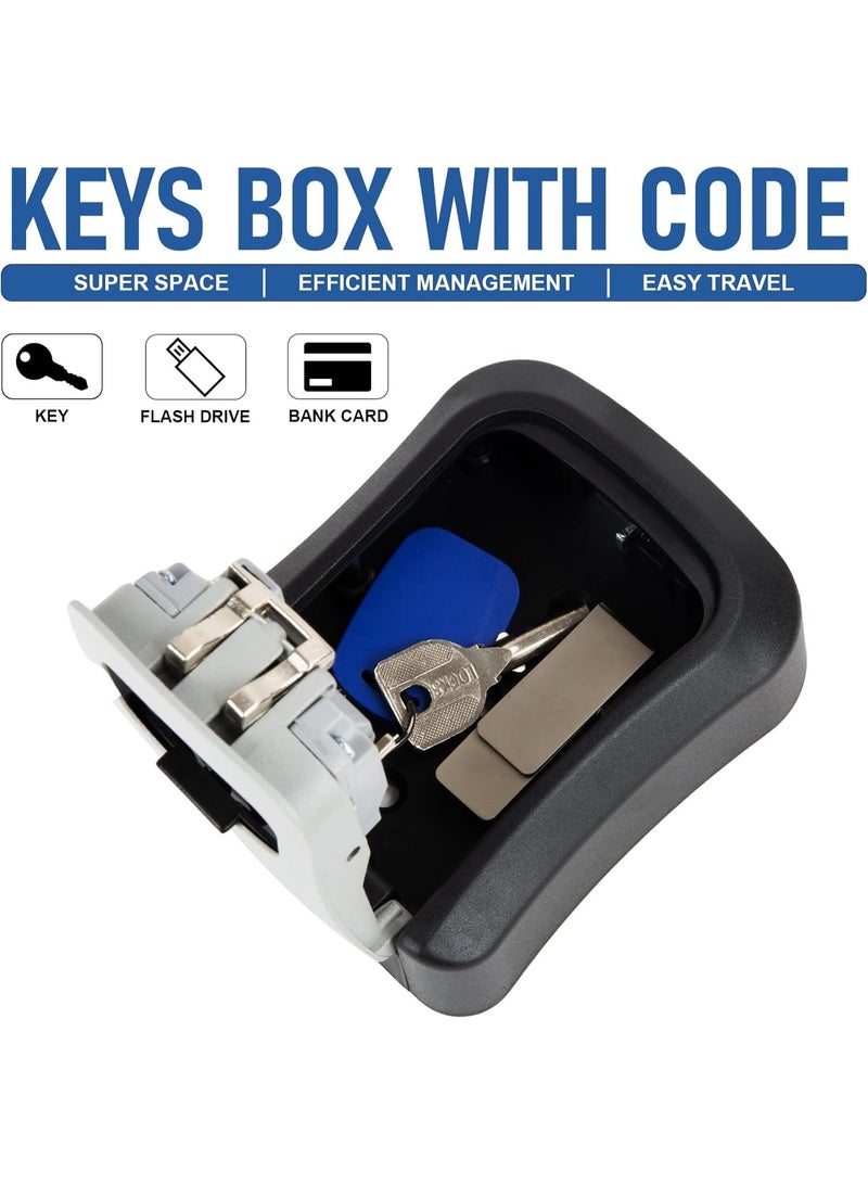 Key Lock Box Wall Mounted, 4 Digit Combination Lockbox for Outside House Keys,Key Safe Security Storage Lock Box 5 Keys Large Capacity with Resettable Code for Indoor Outdoor Garage Weatherproof - Image 3