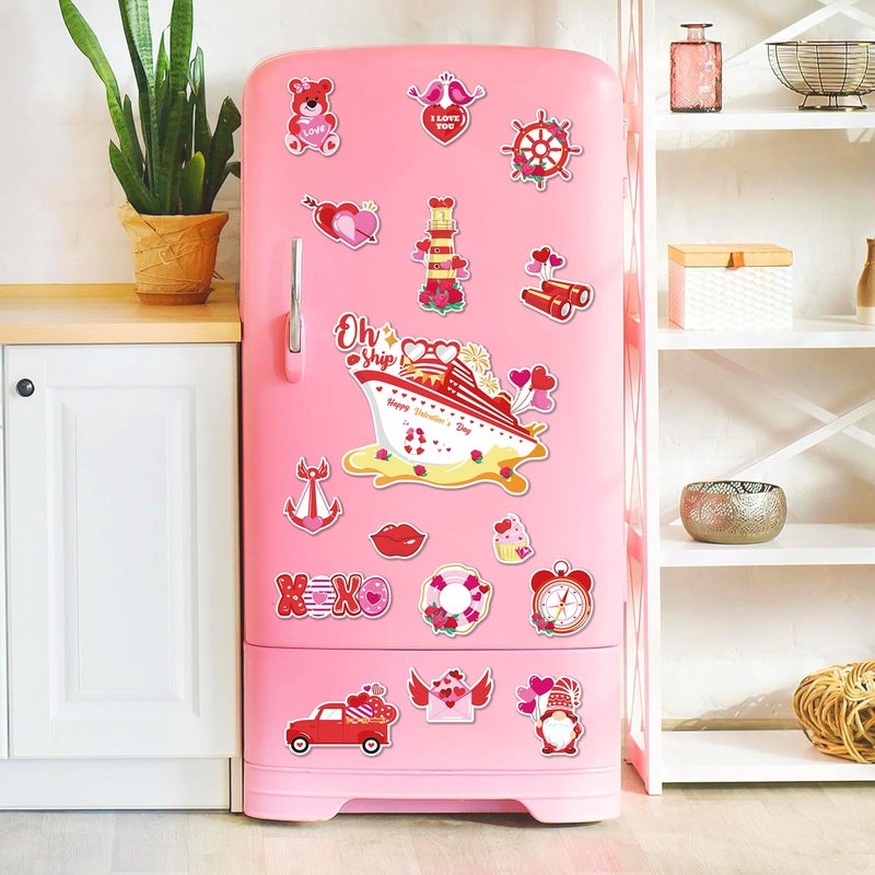 Fprl 16 Pcs Valentine's Day Door Decorations, Valentines Car Refrigerator Cruise Door Magnets Stickers, Reusable Magnets for Cabin Ship Carnival Refrigerator Office Car Accessories - Image 5