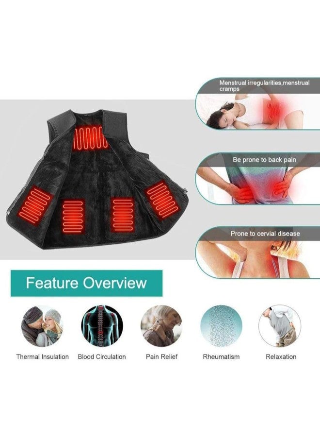 Electric Heated Vest with USB Charger, Body Warm Wrap Jacket Cloth Therapy Pad with 3 Temperature for Cold Outdoor Activities, Hunting Camping Hiking Skiing Fishing Fit for Women and Men (M) - Image 3