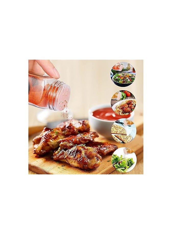 HJB VISSO 24 Pcs Glass Spice Jars/Bottles, 120ml Empty Square Spice Containers with Spice Labels, Shaker Lids and Bamboo Caps, Silicone Collapsible Funnel, SpongeBrush,Whiteboard Pen Included - Image 5