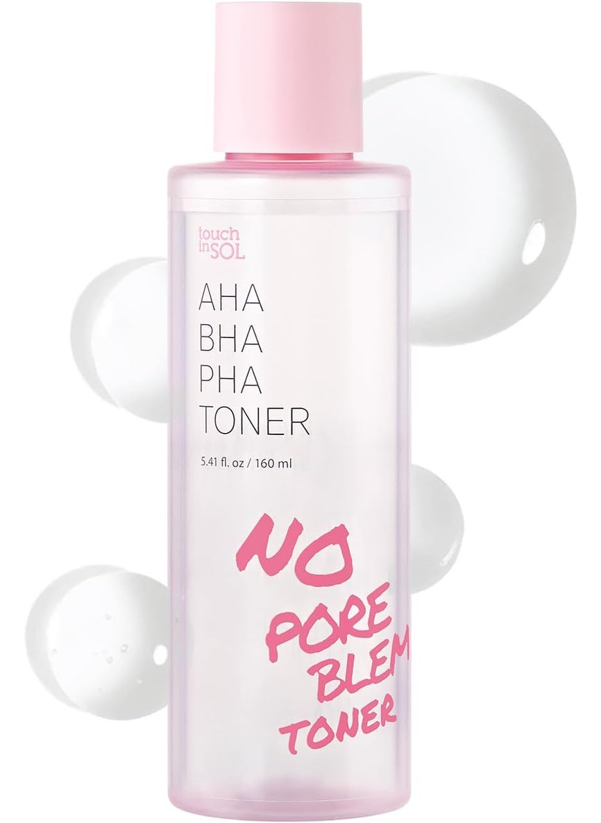 Touch in Sol TOUCH IN SOL No Poreblem AHA BHA PHA Toner  Glycolic  Salicylic Acid Liquid Exfoliator  Makeup Prep  Pore Cleanser  Exfoliate Soothe  Refresh Skin for Brighter Complexion 