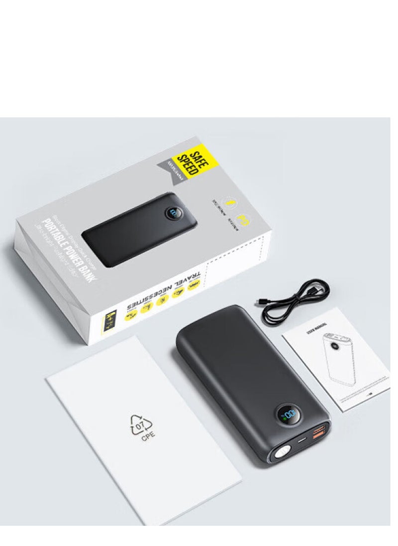 skjvxt - Power Bank 20000mAh Portable Charger  PD 22.5W and QC 3.0 Quick Charging Built-in Bright Flashlight LED Display 2 USB 1Type-C Output for Most Electronic Devices on The Market  (white) - Image 1