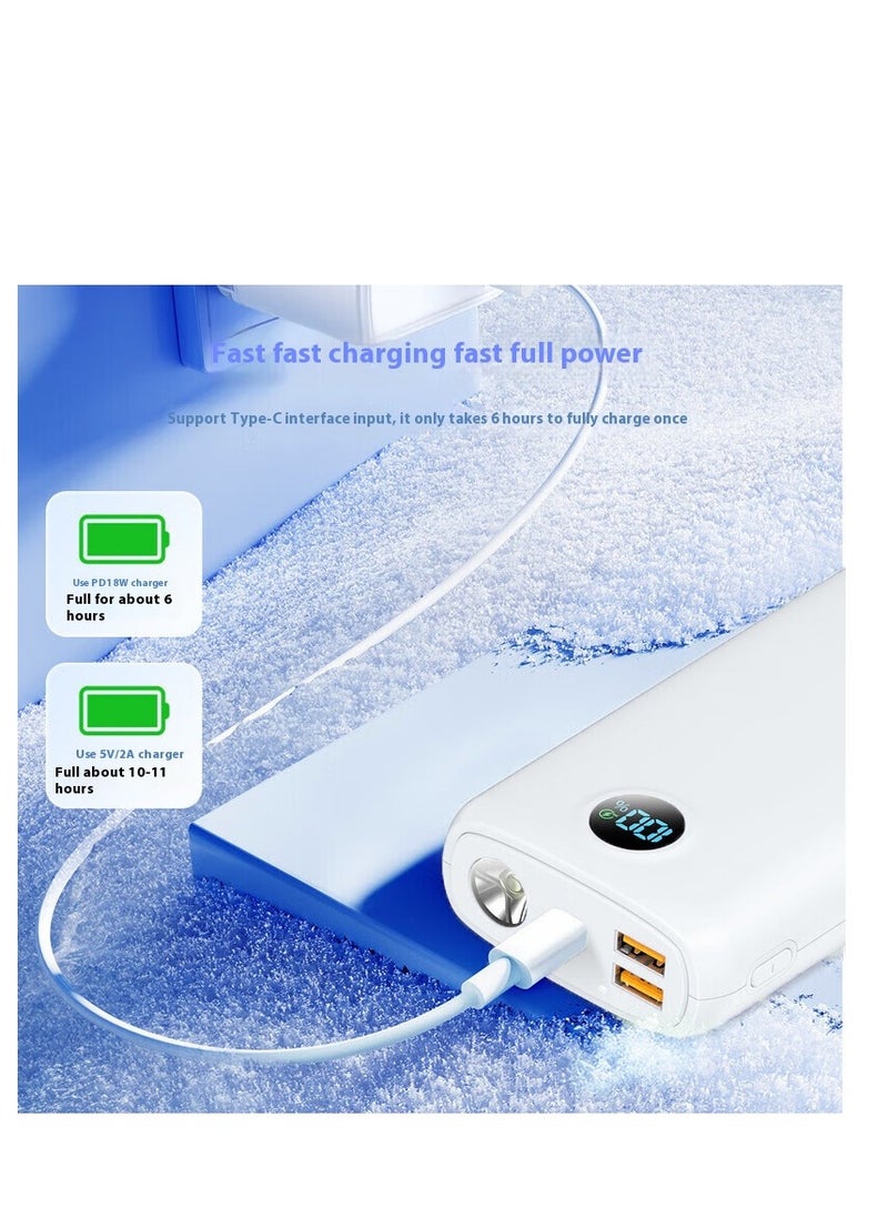 skjvxt - Power Bank 20000mAh Portable Charger  PD 22.5W and QC 3.0 Quick Charging Built-in Bright Flashlight LED Display 2 USB 1Type-C Output for Most Electronic Devices on The Market  (white) - Image 1