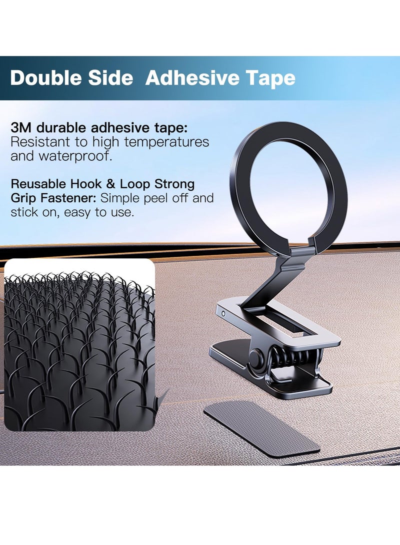 Excefore Car Mount, Magnetic Phone Holder Clamp for Desktop, Hands-Free Magnet Travel Phone Car Holder, Dash Mount for iPhone 15 14 13 12 Pro Max Mini Cases & All Phones - Image 3
