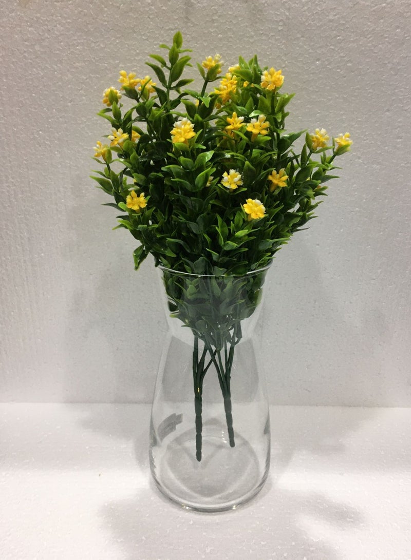 Yellow artificial flower vase - Image 1