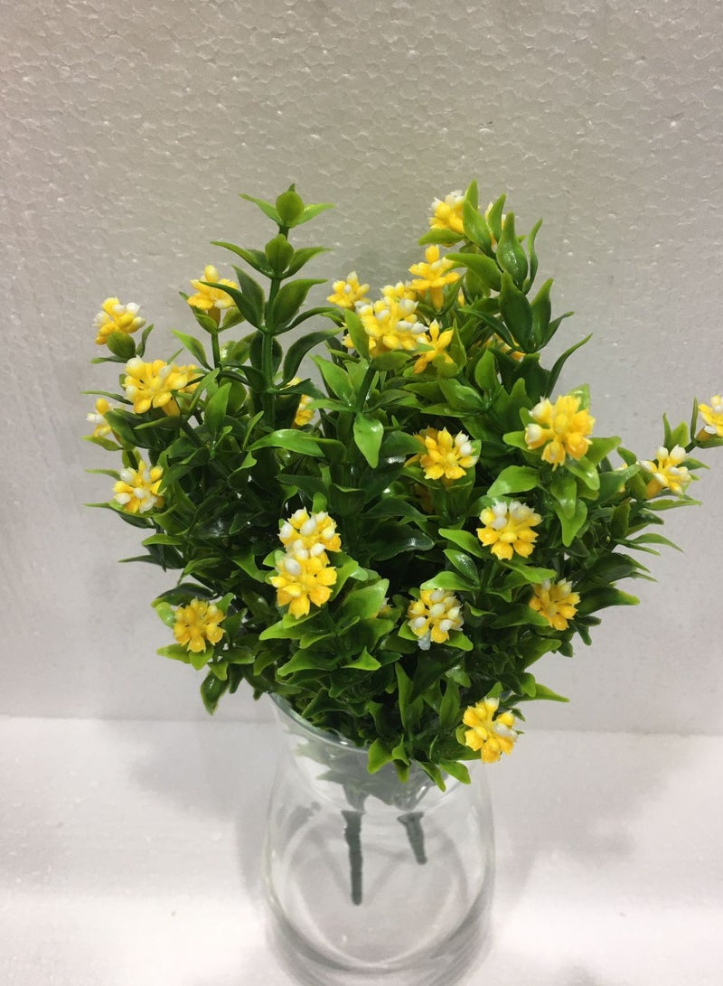 Yellow artificial flower vase - Image 3