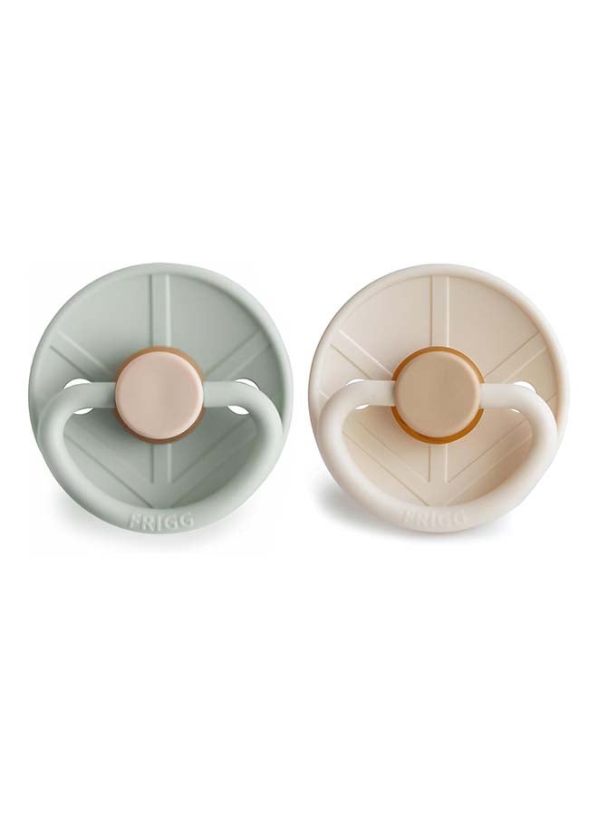 FRIGG Little Viking Silicone Baby Pacifier 0-6M 2-Pack Sage/Cream - Size 1 - Image 2
