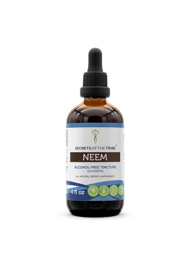 Secrets of the Tribe Secrets of the Tribe Neem Tincture Alcohol-Free Extract, Neem (Azadirachta Indica) Dried Leaf Tincture Supplement 4 oz - Image 1