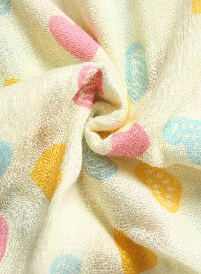 Coocuddle Bamboo Muslin Swaddle: Hearts & Plain Mint Grey - Set of Two, Organic Cotton, Soft & Breathable, Ideal for Newborns, Perfect for Swaddling, Daily Use & Baby Sleep - Image 5