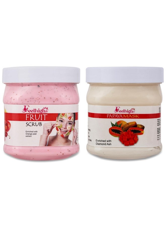 Feelhigh Face & Body Fruit Scrub & Papaya Mask- Skin care/facial Products (2 Items in the set) - Image 1