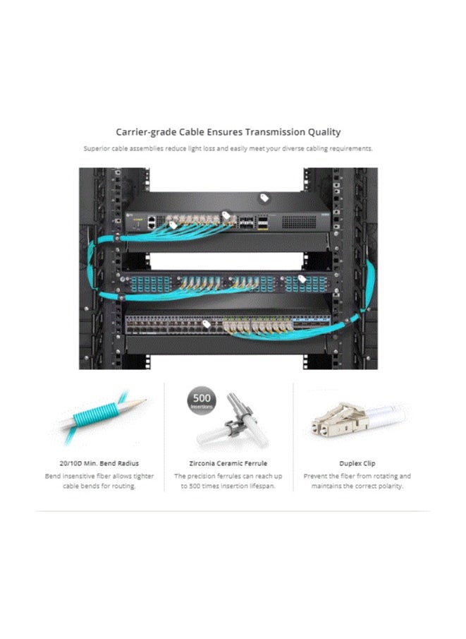 T Tech LC UPC/LC UPC Dual LSZH Fiber Patch Cable 2.0MM OM3 2M 4 PCs  - Image 3