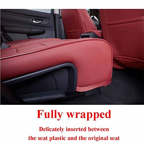 EKR Custom Fit CRV Seat Covers for Select Honda CRV 2015 2016 -Full Set, Leather (Burgundy) - Image 5