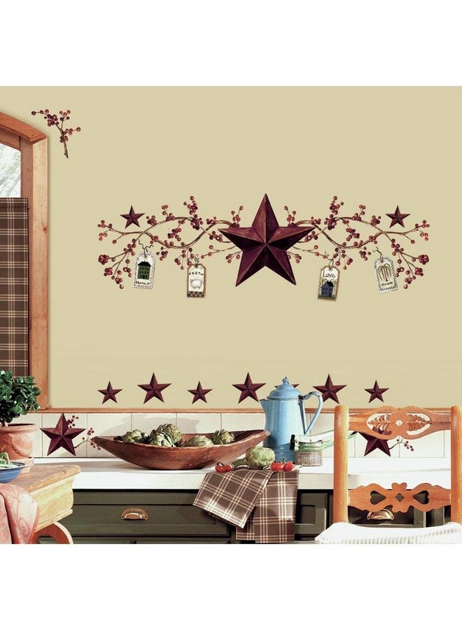 RoomMates RMK1276SCS Country Stars and Berries Peel and Stick Wall Decals - Image 1
