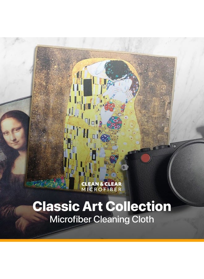 Clean & Clear Microfiber EXTRA LARGE [5 Pack] World Best Classic Art Collection - ULTRA PREMIUM QUALITY Cleaning Cloths (Best for Camera Lens, Glasses, Screens, and all Lens.) - Image 3