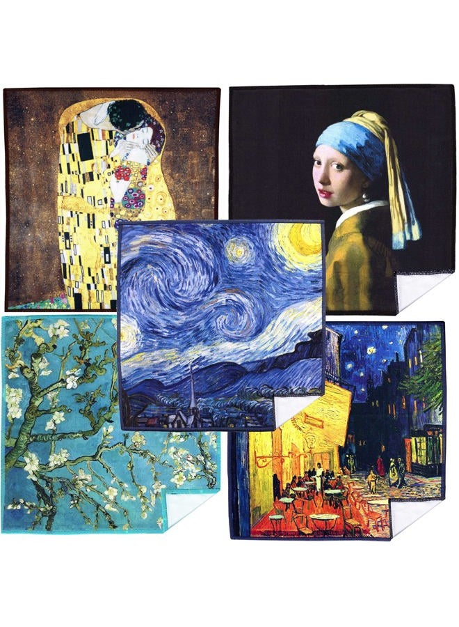 Clean & Clear Microfiber EXTRA LARGE [5 Pack] World Best Classic Art Collection - ULTRA PREMIUM QUALITY Cleaning Cloths (Best for Camera Lens, Glasses, Screens, and all Lens.) - Image 1