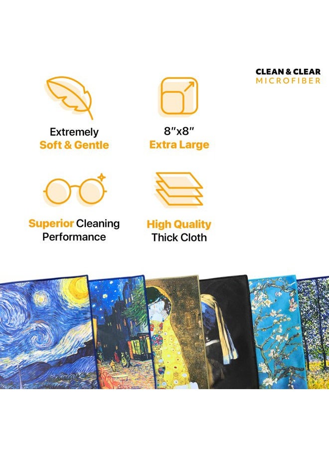 Clean & Clear Microfiber EXTRA LARGE [5 Pack] World Best Classic Art Collection - ULTRA PREMIUM QUALITY Cleaning Cloths (Best for Camera Lens, Glasses, Screens, and all Lens.) - Image 5