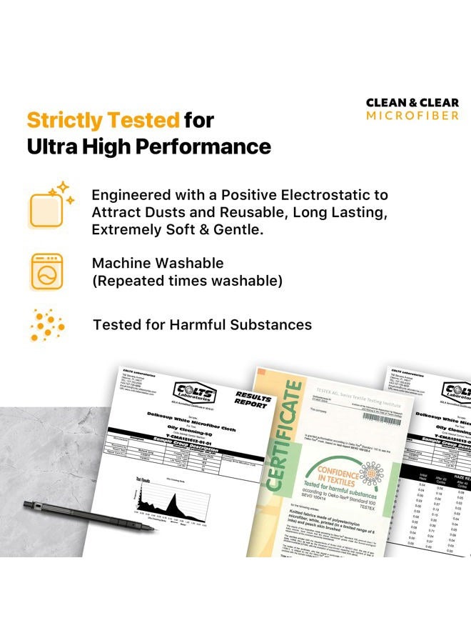 Clean & Clear Microfiber EXTRA LARGE [5 Pack] World Best Classic Art Collection - ULTRA PREMIUM QUALITY Cleaning Cloths (Best for Camera Lens, Glasses, Screens, and all Lens.) - Image 4