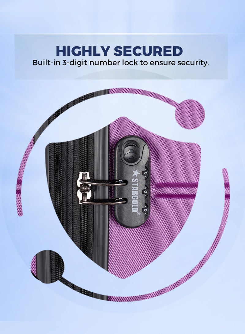 ستارجولد 4 عبوات من عربة أمتعة مقفلة ذات رقم دوار للجانب الصلب - Image 5