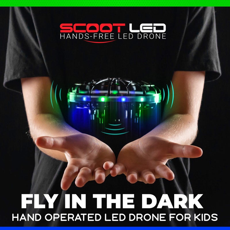 Force1 Scoot LED Hand Operated Drone for Kids or Adults - Hands Free Motion Sensor Mini Drones, Easy Indoor Flying Orb Ball Small UFO Toy for Boys and Girls (Green/Blue) - Image 2