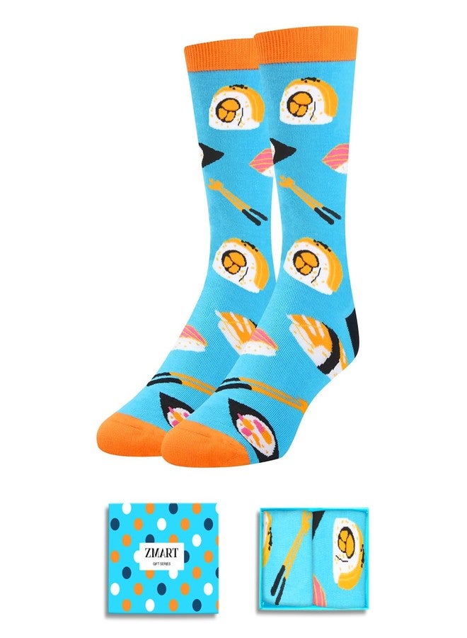 Zmart Sushi Socks for Men - Funny Sushi Lover Gifts Idea, Cool Crazy Silly Socks, Food Stocking Stuffers - Image 1