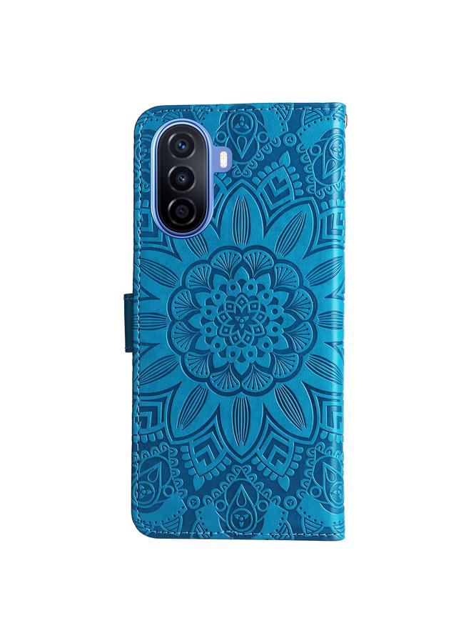 Zaboon Case For Huawei nova Y70 / Y70 Plus / Enjoy 50 Embossed Sunflower Leather Phone Case - Image 3