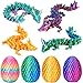 YILCER 4PCS 3D Printed Dragon Eggs with Dragon Inside Mini Dragon Egg Set Easter Eggs Articulated Dragon Mystery Dragon Egg Fidget Toy Surprise 3D Printed Animals Toy Set Multicolor34pcs - Image 4
