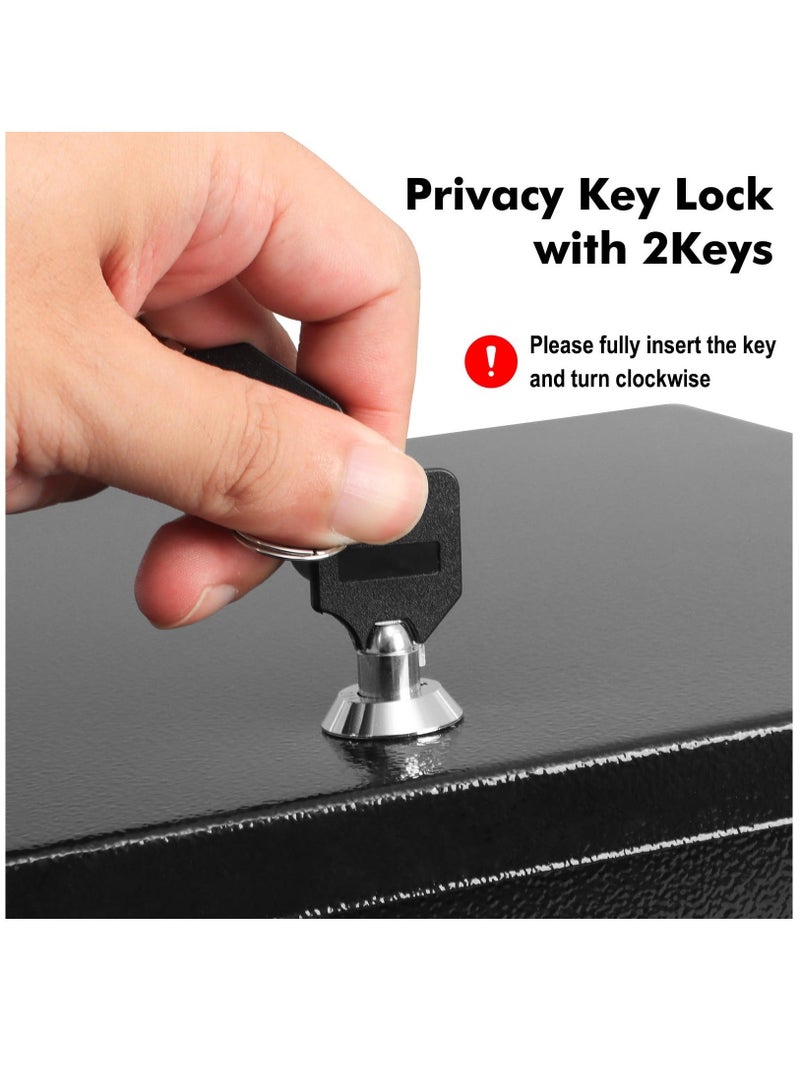 Captaintech Fireproof Document Box with Key Lock, Safe Storage Box for Valuables, Fire Resistance Security Chest, Fireproof Box for Documents, Passport, Cash, Tablet, Exterior 12.8'' x 8.4'' x 4.5'' Black - Image 5