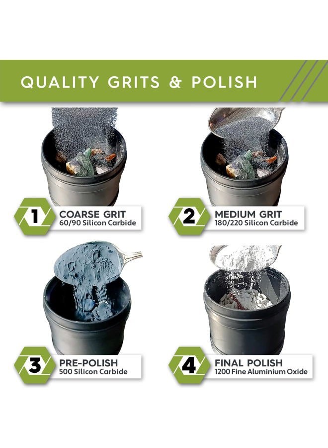 Polly Plastics Rock Tumbler Tumbling Media Grit Kit & Ceramic Filler in Heavy Duty Resealable Bags - Image 2