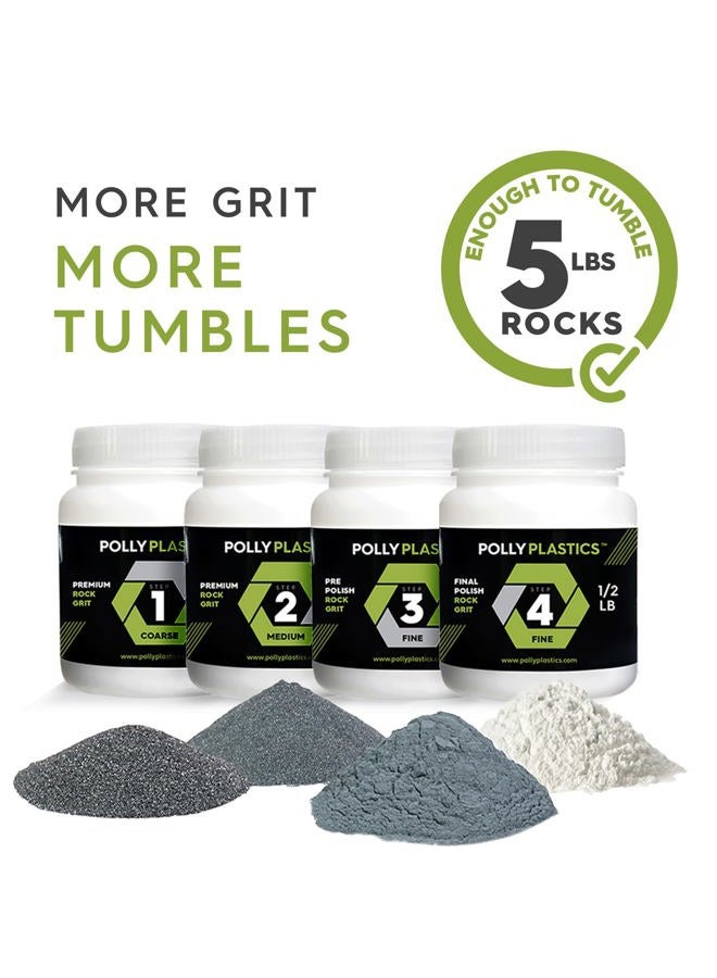 Polly Plastics Rock Tumbler Tumbling Media Grit Kit & Ceramic Filler in Heavy Duty Resealable Bags - Image 3