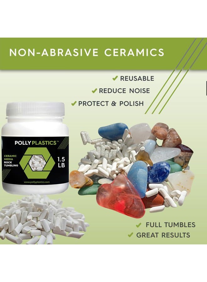 Polly Plastics Rock Tumbler Tumbling Media Grit Kit & Ceramic Filler in Heavy Duty Resealable Bags - Image 4