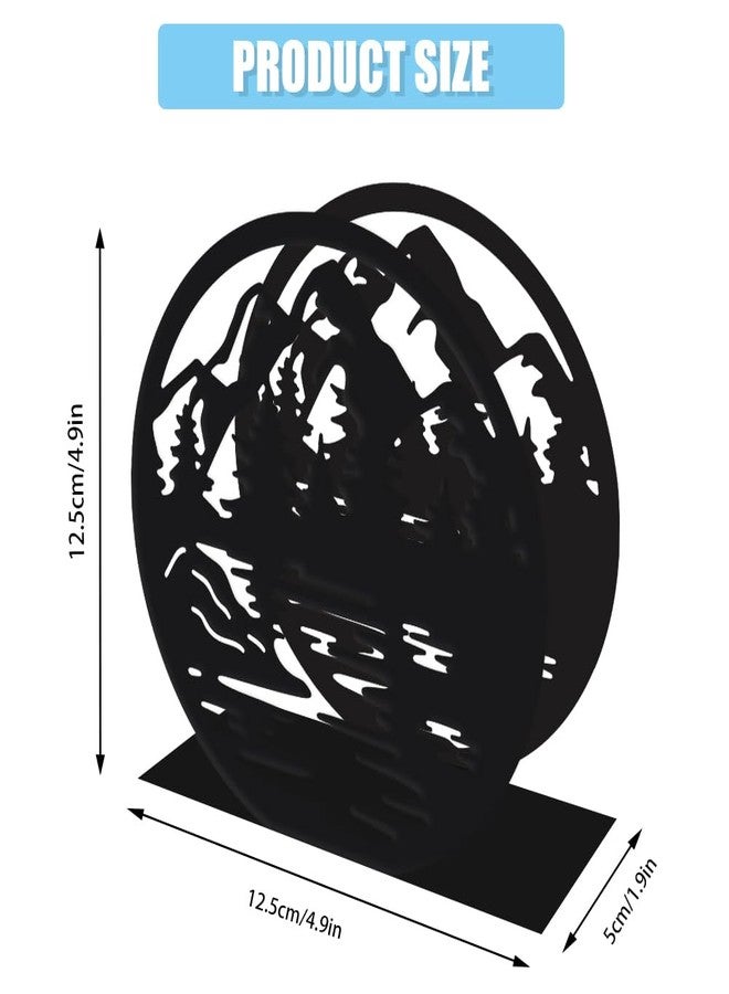 SUPERDANT Mountain View Serviette Holder for Tables Tree Napkin Holders Forest Tree Tissue Holder Metal Napkin Dispenser Tissue Practical Decoration for Kitchen Countertop Restaurant 5.3x5.3in - Image 2