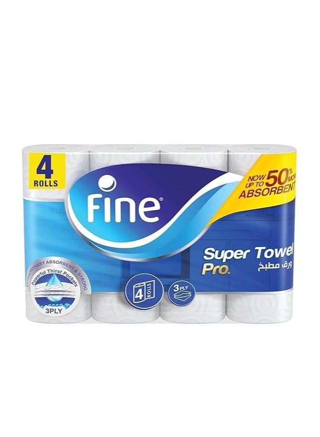 Fine Super Pro Towel, 3 Ply, 4X60'S 