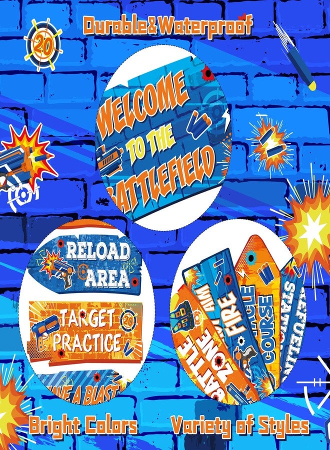 ABURRORI 24 PCS Dart War Party Signs Door Cutouts,Dart War Birthday Party Decoration Battle Target Theme Door Cutouts Signs Decoration for Battle Birthday Supplies Favors - Image 4