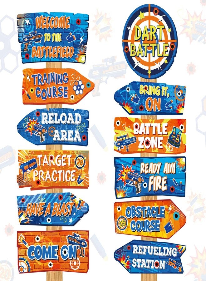 ABURRORI 24 PCS Dart War Party Signs Door Cutouts,Dart War Birthday Party Decoration Battle Target Theme Door Cutouts Signs Decoration for Battle Birthday Supplies Favors - Image 1