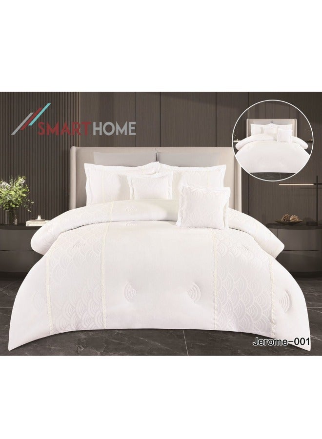 SMART HOME Winter double bed sheet 5 pieces embroidered double-sided system velvet face and fur face, single size 180x240 cm, the sheet fits a bed size 120X200 cm  - Image 1