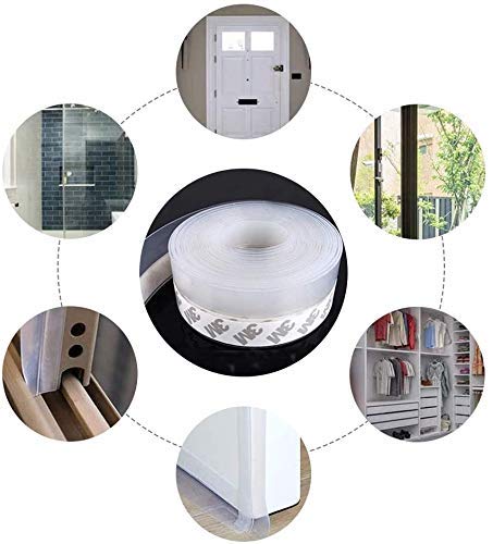 Delzon Delzon Silicone Seal Tape 45 mm Door Tape Gaps Tape Sealer Tape Multi Size White 2 Meter  - Image 3