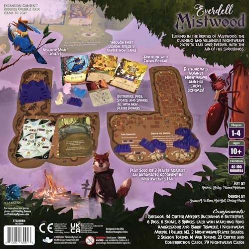 STARLING GAMES Everdell Mistwood Board Game Expansion Solo 2Player Mode Unique AI Villain New Critter Meeples Player Powers Compatible with Everdell Base Game Expansions - Image 5