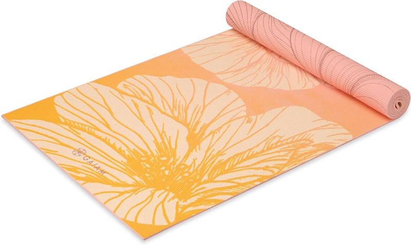 Gaiam Yoga Mat - Premium 6mm Print Reversible Extra Thick Non Slip Exercise & Fitness Mat for All Types of Yoga, Pilates & Floor Workouts (68" x 24" x 6mm Thick) - Image 1