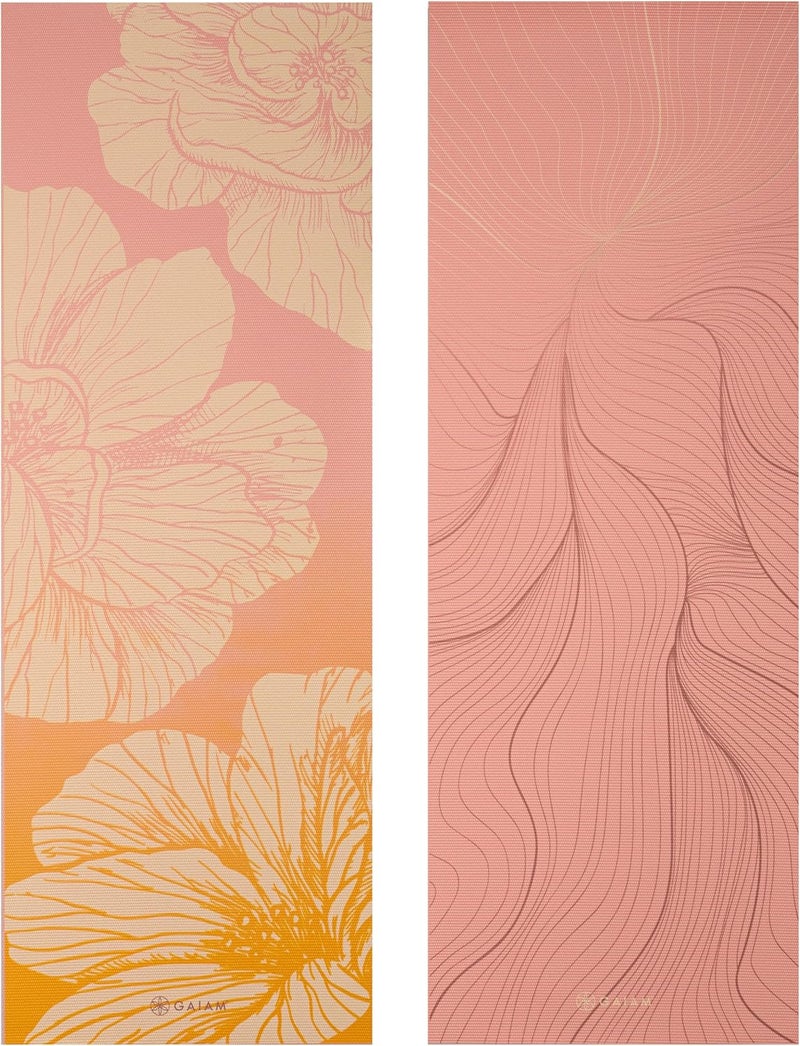 Gaiam Yoga Mat - Premium 6mm Print Reversible Extra Thick Non Slip Exercise & Fitness Mat for All Types of Yoga, Pilates & Floor Workouts (68" x 24" x 6mm Thick) - Image 2