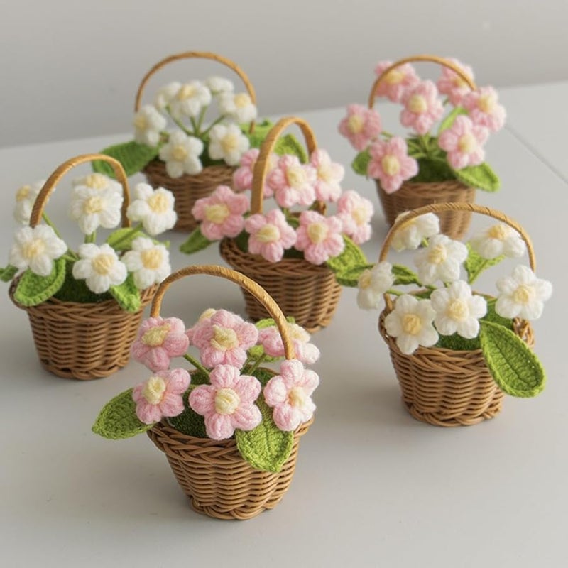 Pink Mini Flower Basket Desktop Decoration Eternal Dried Flower DIY Creative Gift - Image 3