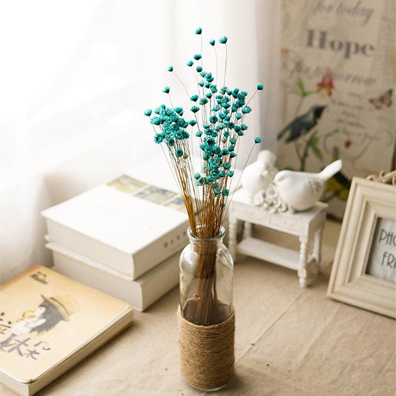 MLSG 100 Stems Natural Dry Flowers Brazilian Small Star Daisy Decorative Dried Flowers Mini Daisy Chamomile Bouquet for Wedding Floral Arrangements Home Decorations (Blue) - Image 4