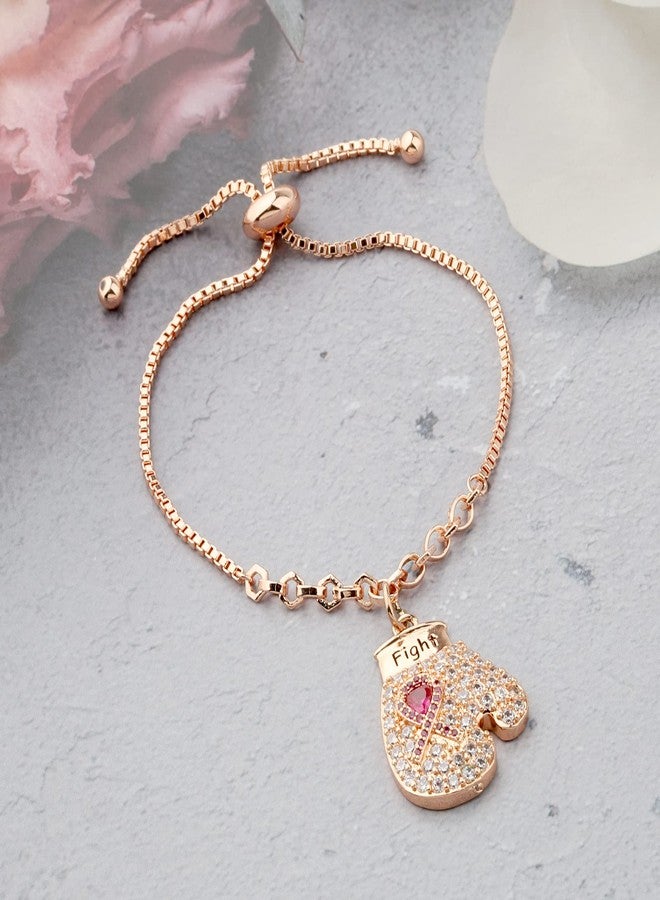 HOLLP Breast Cancer Awareness Bracelet Fight The Cancer Recovery Jewelry Cancer Survivor Gift for Women (Rose Red-RG) - Image 5