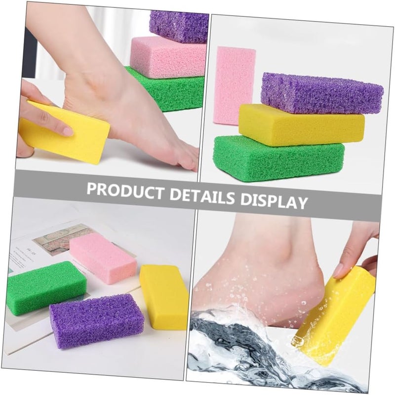 4pcs Foot Care Callus Remover Set Pu Foam Foot Sole Exfoliating Trimmer with Dual Grit Surfaces for Dead Skin Removal Suitable for Pedicure Random Color - Image 3