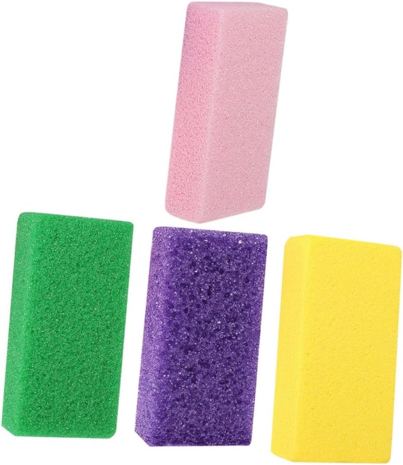 4pcs Foot Care Callus Remover Set Pu Foam Foot Sole Exfoliating Trimmer with Dual Grit Surfaces for Dead Skin Removal Suitable for Pedicure Random Color - Image 1