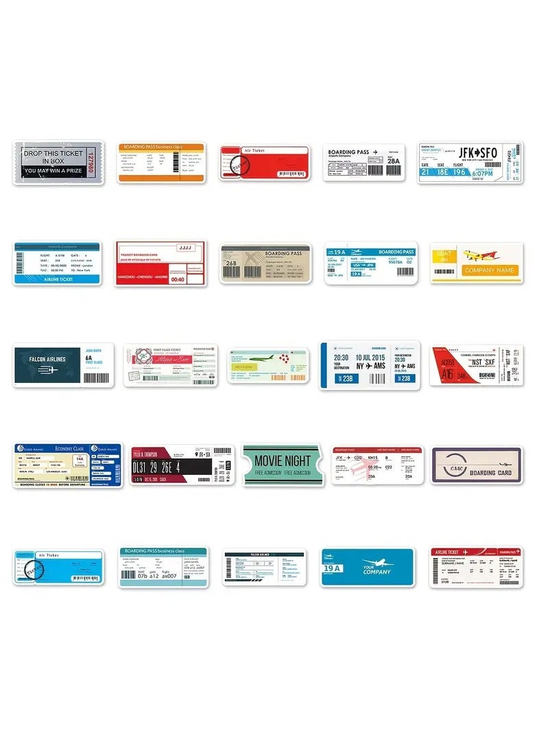 Goolsky 52Pcs Airline Ticket Stickers, Waterproof Stickers Decals For Car, Motorcycle, Laptop, Luggage, Water Bottle, Skateboard Decor Accessories  - Image 2